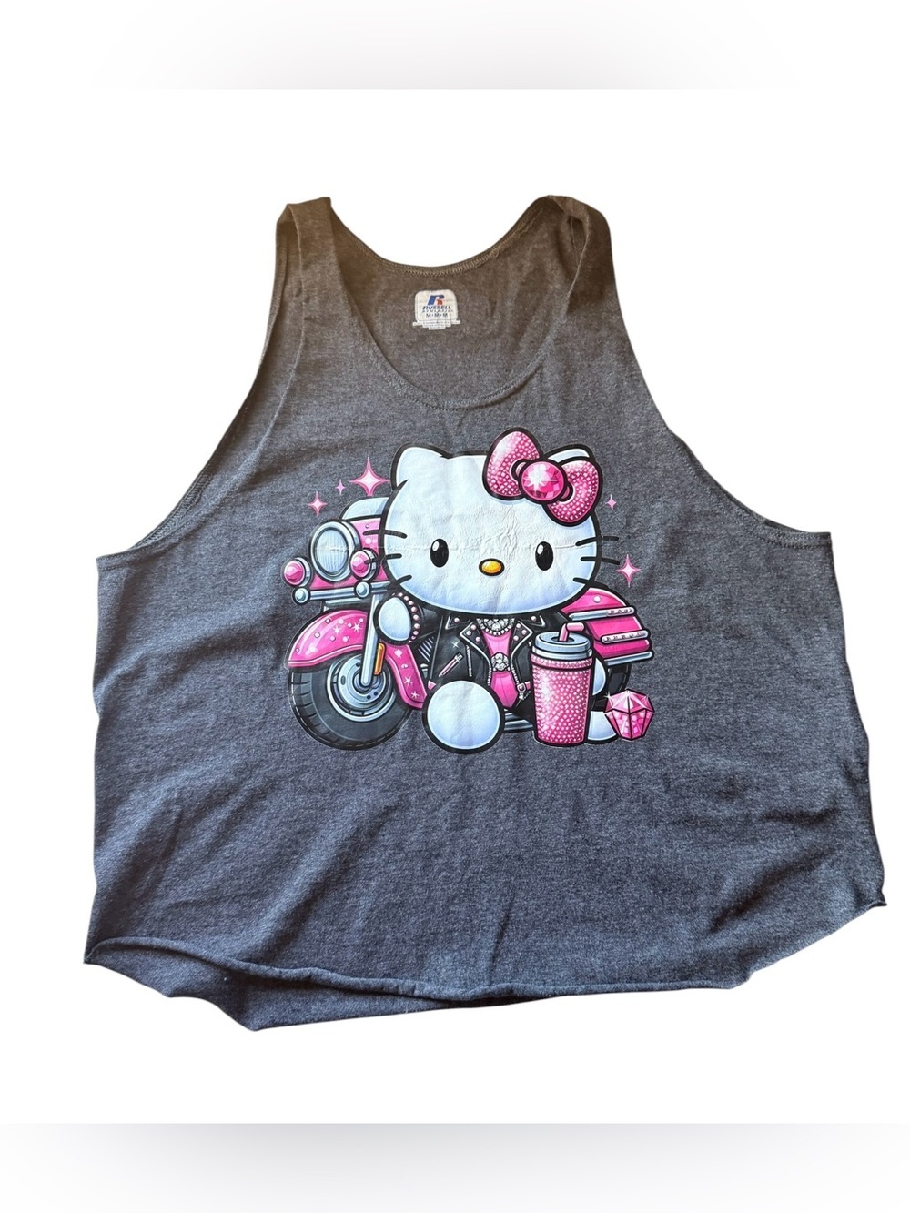 Hello Kitty Pink Motorcycle Graphic Tank Top - Size Medium